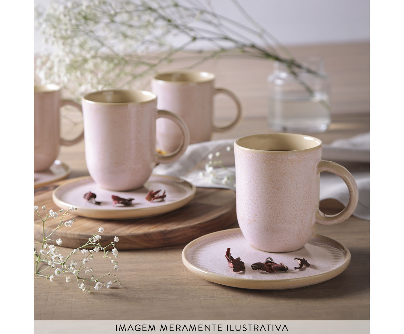 Jogo de Canecas Coup Stoneware Litchi Rosa image number 2