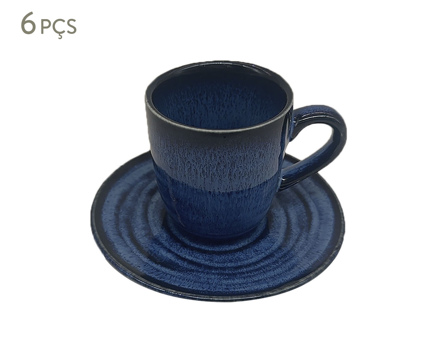 Jogo de X&iacute;caras com Pires Navy Azul e Preto - image 0