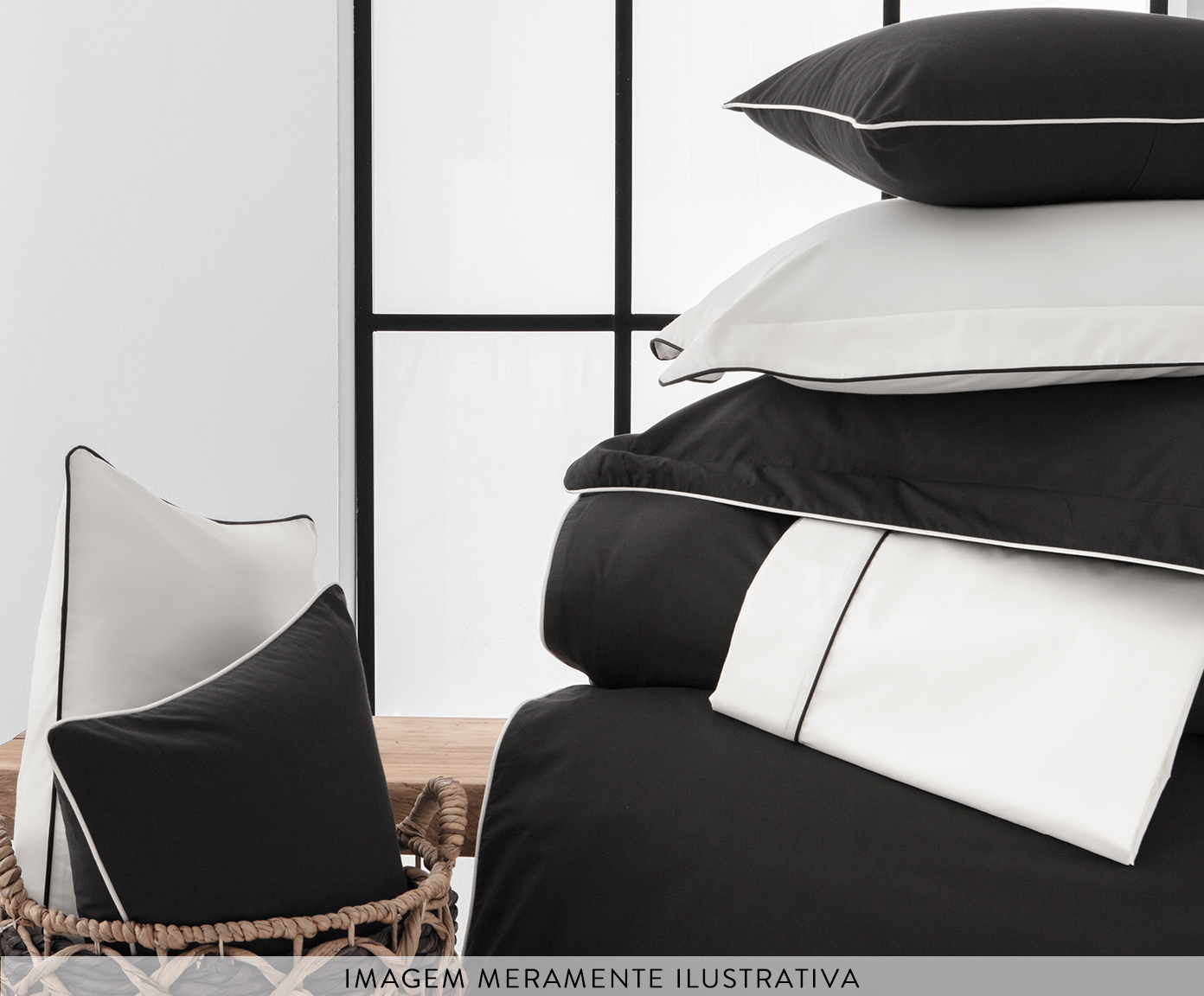 Jogo de Duvet com Fronha Eve Preto 200 Fios - Solteiro King Size image number 2