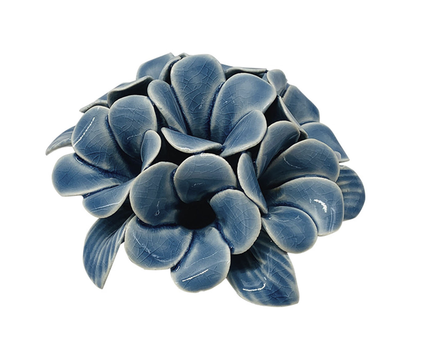 Flor Decorativa em Cer&acirc;mica Hort&ecirc;nsia Azul image number 0