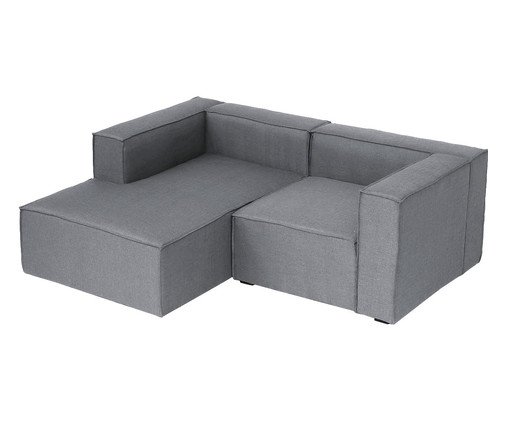 Sof&aacute; 2 M&oacute;dulos Chaise Mensa Cinza Escuro image number 3