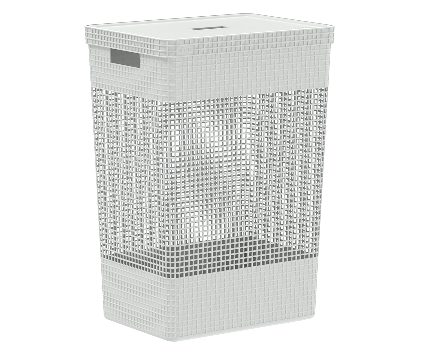 Cesto de Roupas com Tampa Grid Branco - image 1