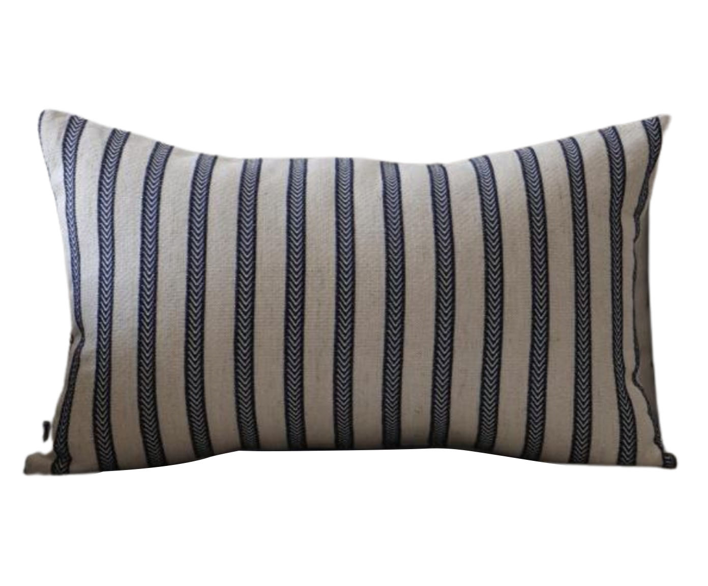 Almofada em Linho Bordada Aylena Off White e Azul - image 0