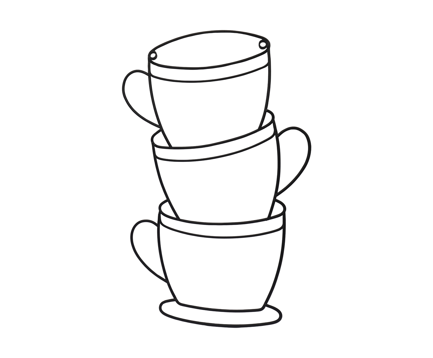 Escultura de Parede Coffee Cup Preto image number 0