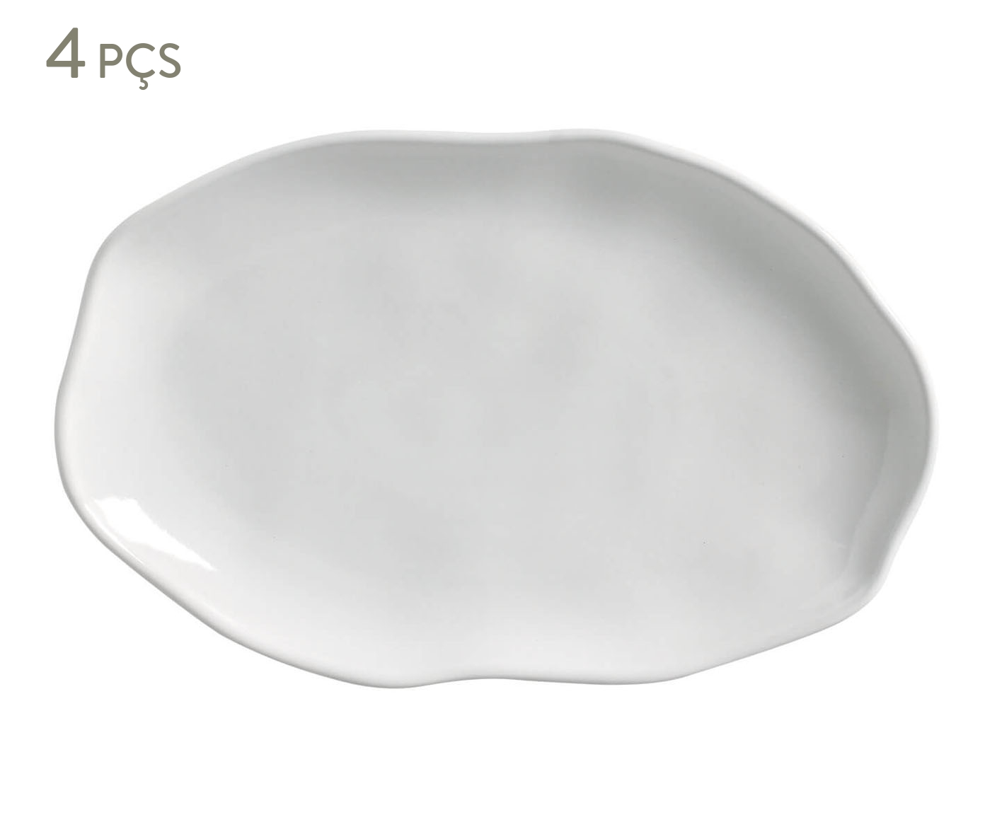 Jogo de Travessas Oval Rasa M&eacute;dia Bio New White - image 0