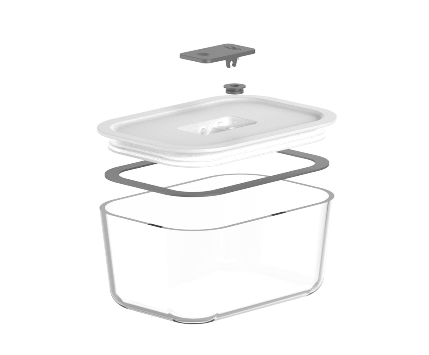 Pote de Vidro Herm&eacute;tico Fresh Lock M&eacute;dio Branco - image 1
