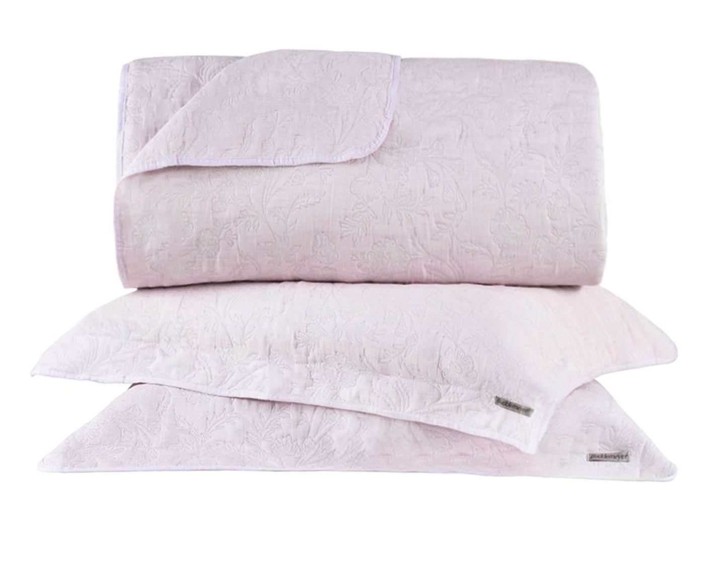 Jogo de Cobre-Leito Hanna Jacquard Rosa - image 0