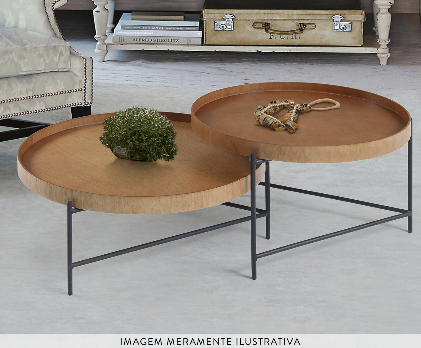 Mesa de Centro Debora Laminado com Base de Metal image number 3