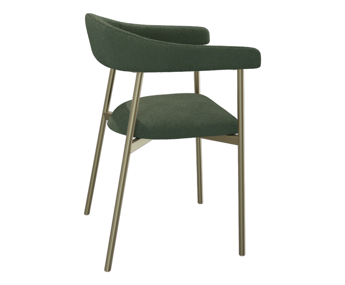 Cadeira de Jantar Angel Tecido Boucle Champanhe Verde image number 3