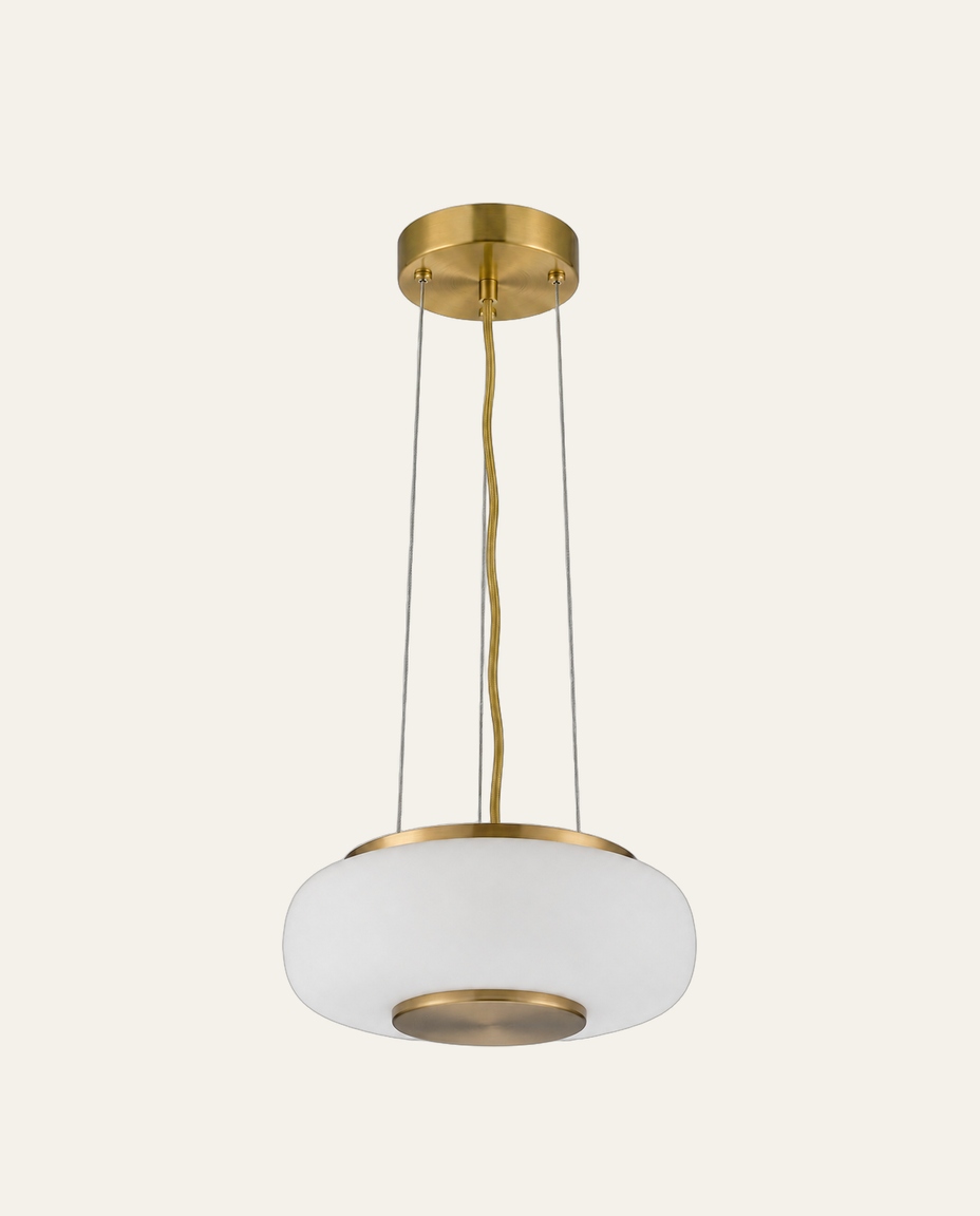 Pendente em Led Cintila Opalino e Dourado - image 0