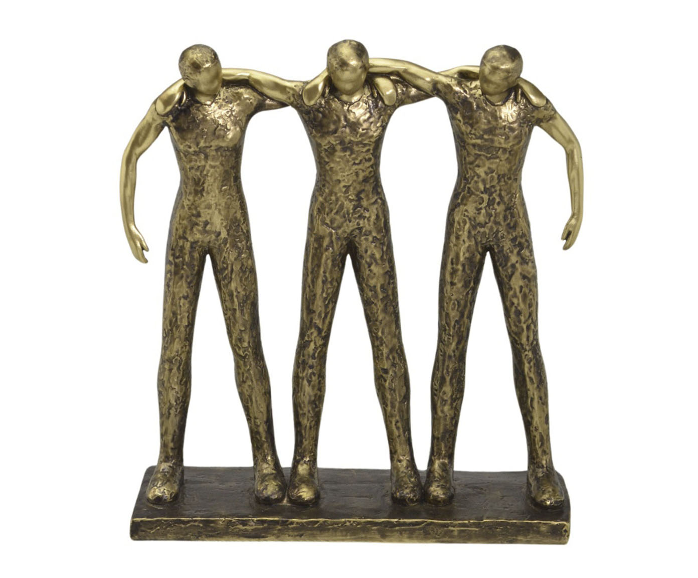 Escultura Three Frinds em Resina - Dourado - image 0