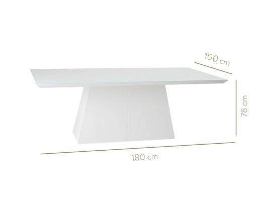 Mesa de Jantar Retangular Prisma - Branco image number 1