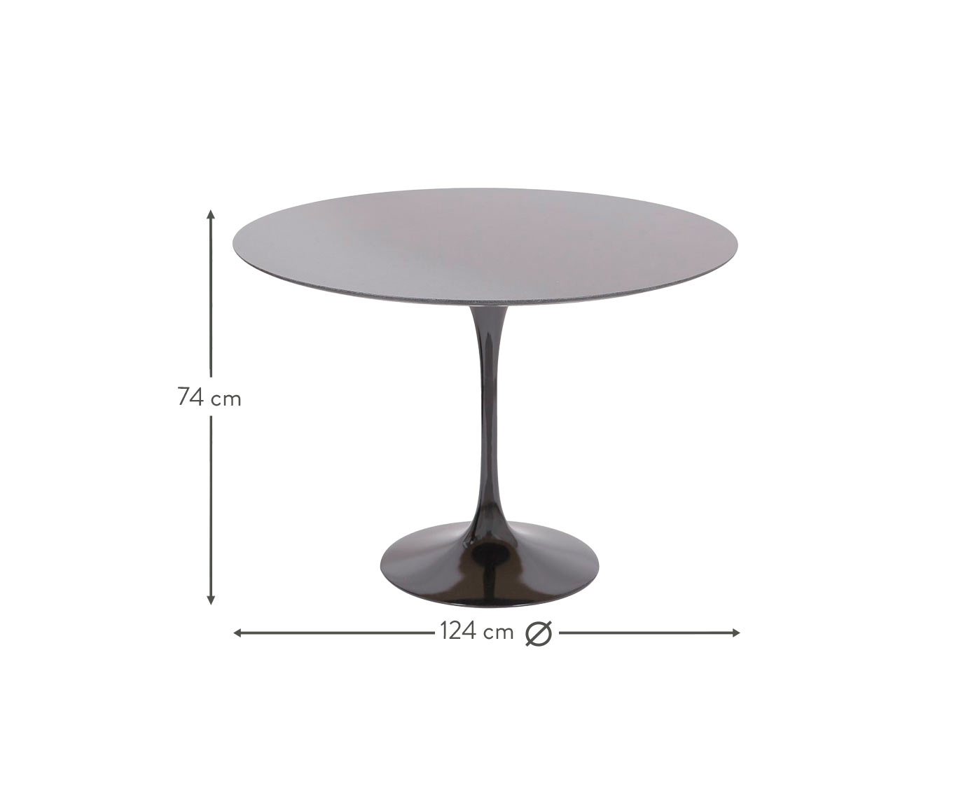 Mesa Saarinen Redonda S&atilde;o Gabriel Base Preta image number 5