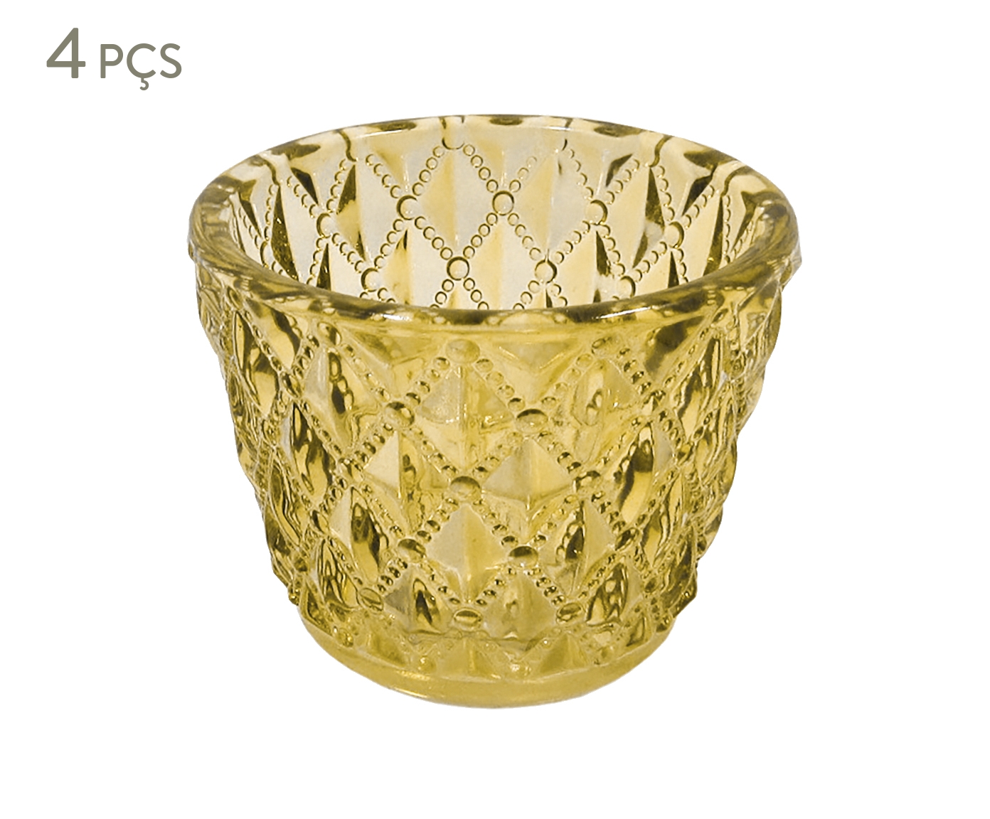 Jogo de Porta Velas Tonya - Amarelo - image 0
