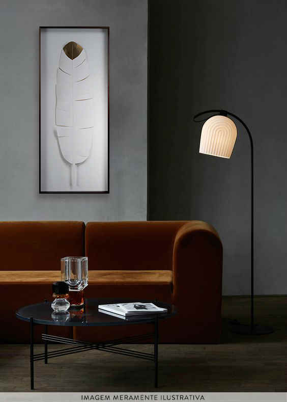 Quadro Leaves Pena Branco - 51x121cm image number 2