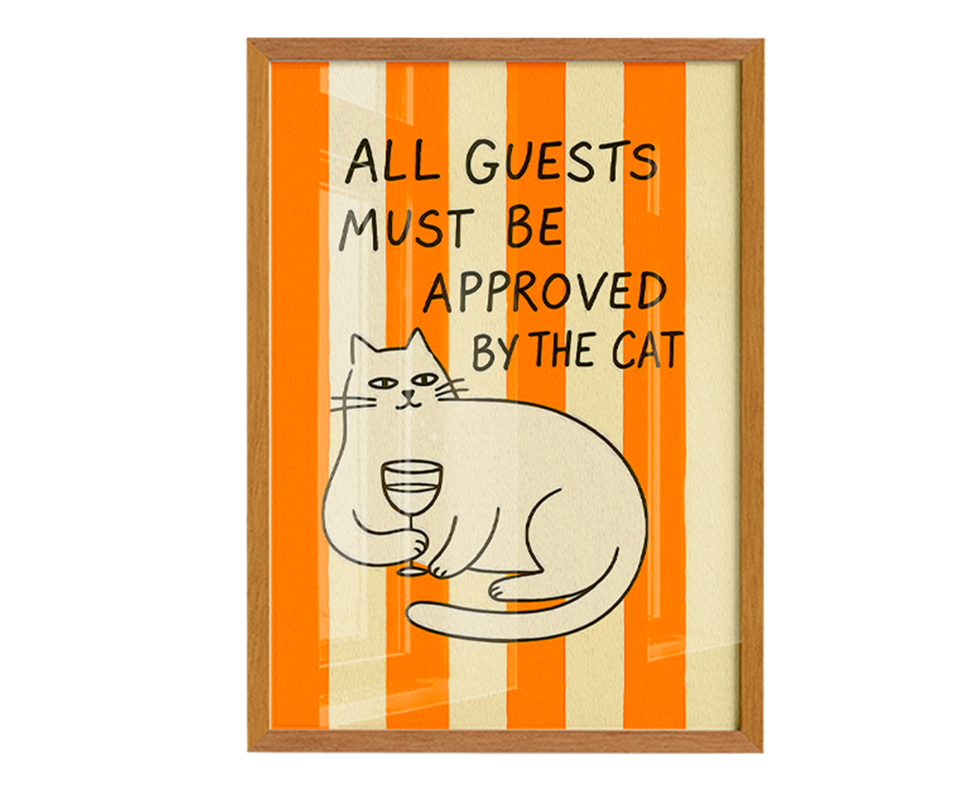 Quadro Cat com Moldura Marrom image number 0
