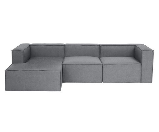 Sof&aacute; 3 M&oacute;dulos Chaise Mensa Cinza Escuro image number 0