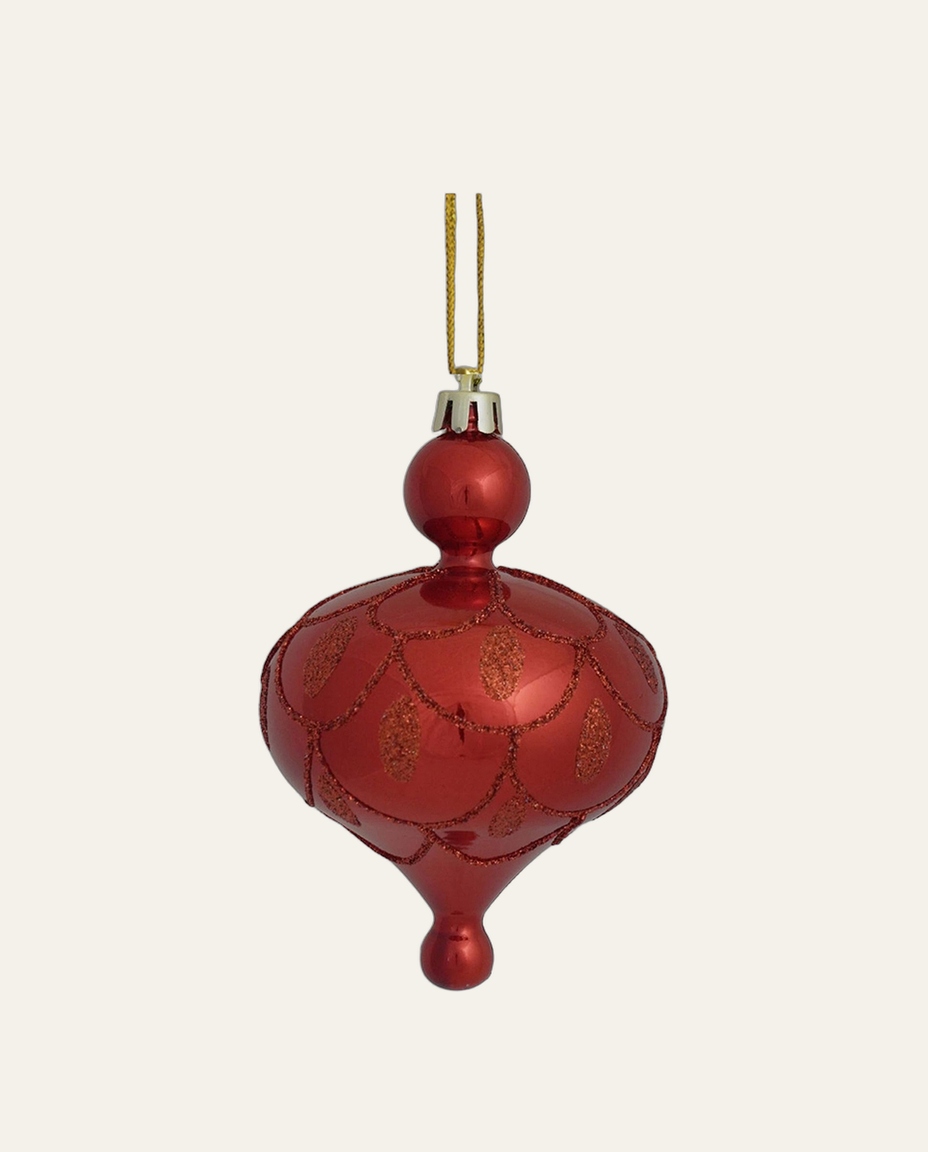 Enfeite Natalino Gota Cetim Vermelho - image 0