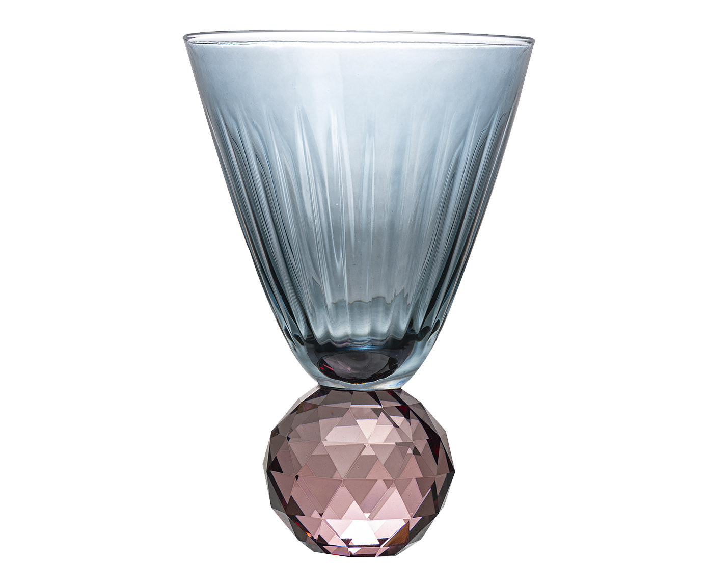 Ta&ccedil;a de Vidro Joy Ros&ecirc; e Azul - image 0