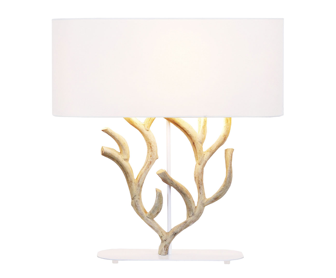 Lumin&aacute;ria de Mesa Coral de Fogo Oval Bivolt image number 0