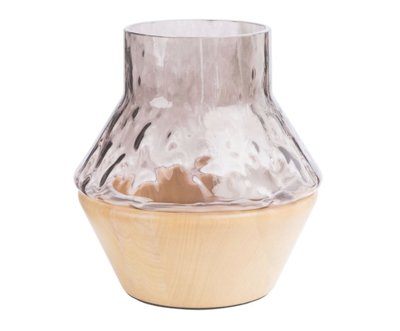 Vaso Fusion Trap&eacute;zio Fum&ecirc; Martelado - Natural - image 0