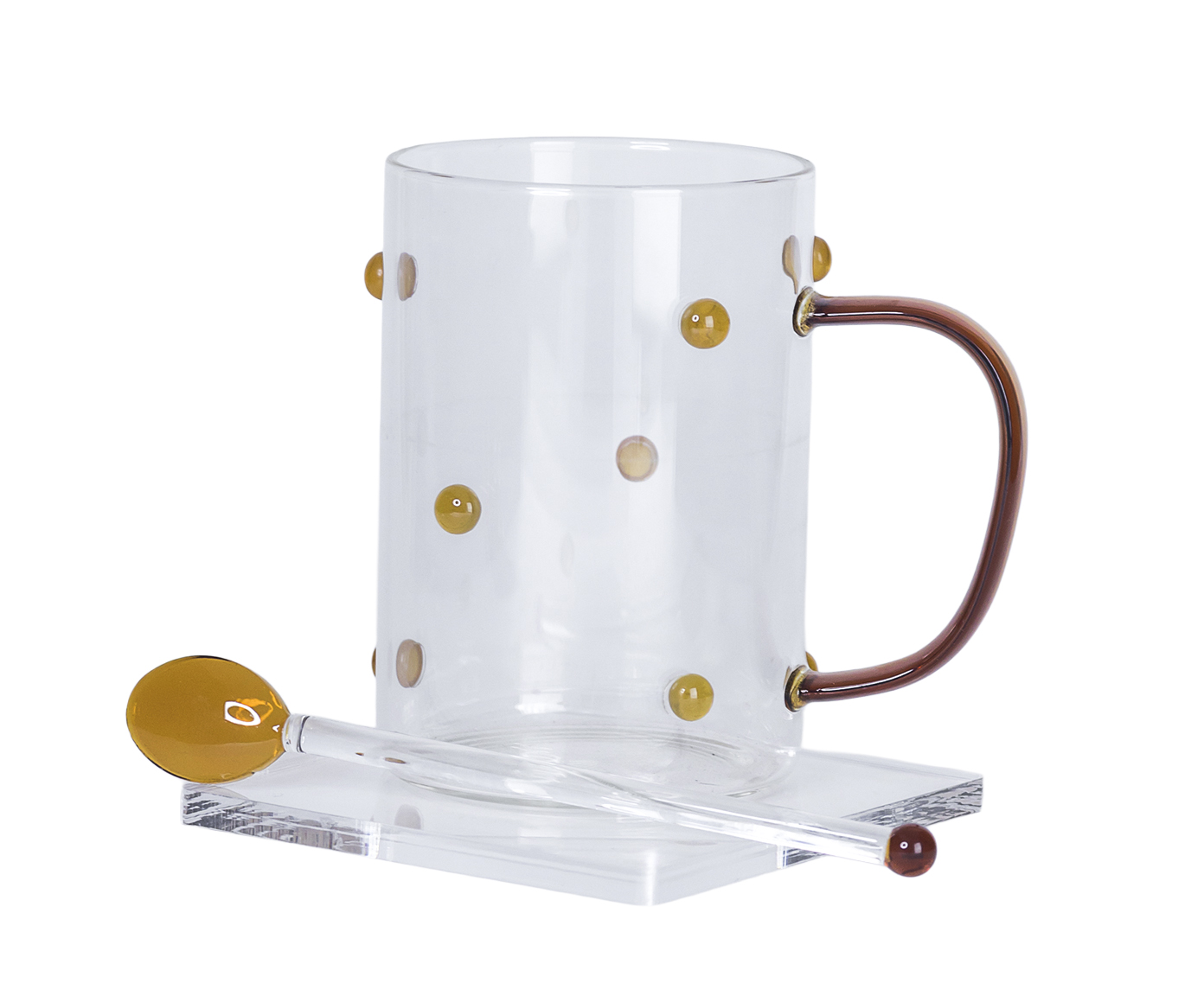 Caneca Ambar com Colher e Pires image number 0