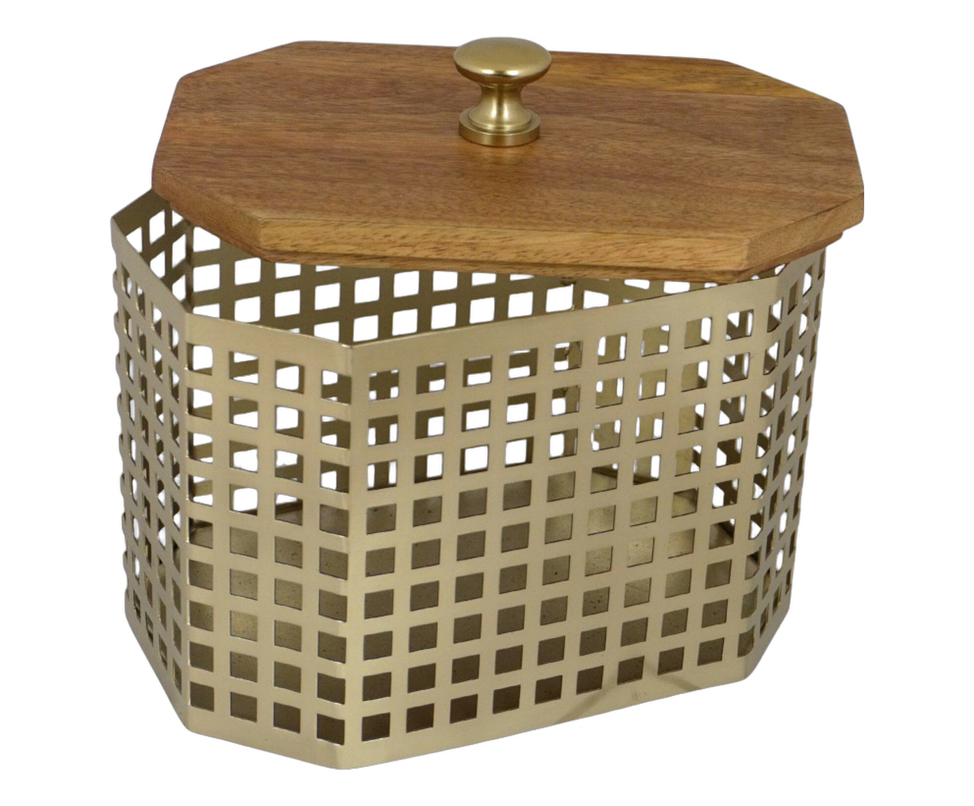 Porta-Objetos Decorativo Boxis Dourado e Marrom image number 1