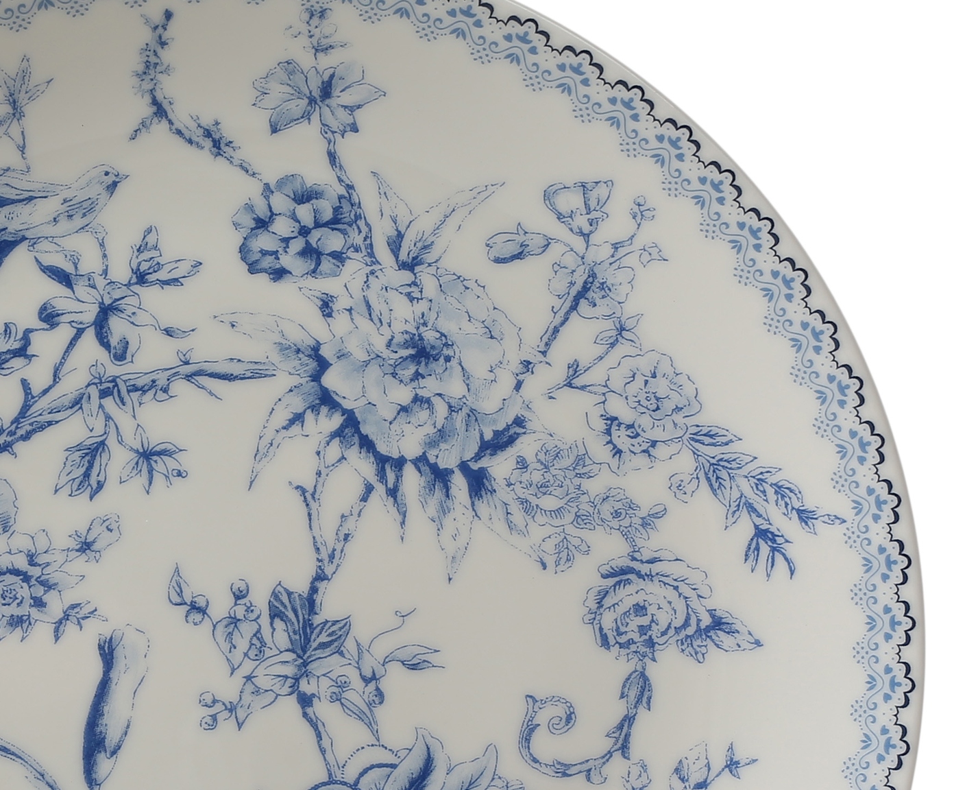 Jogo de pratos Hort&ecirc;nsia para sobremesa em new bone china azul image number 1