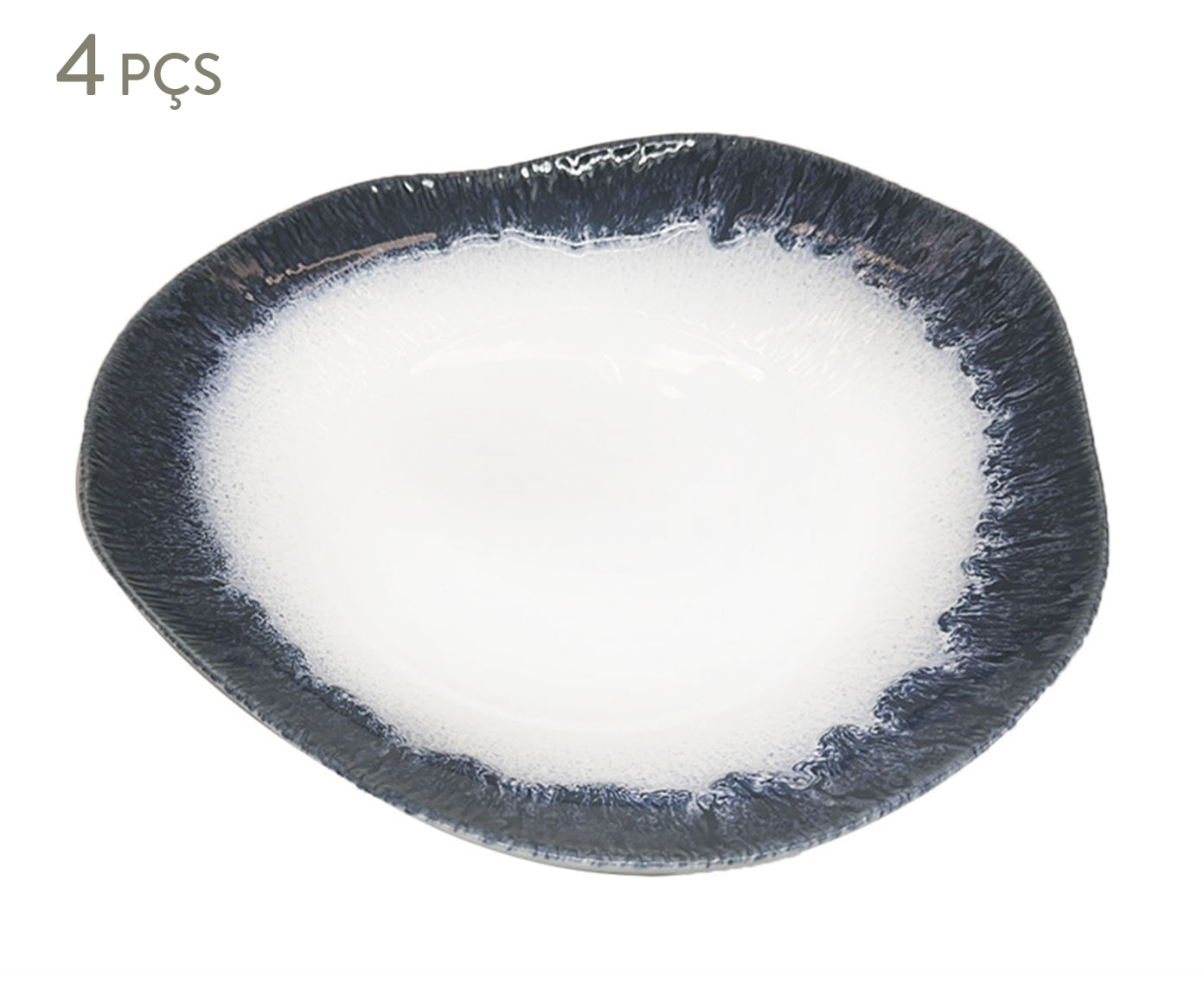 Jogo de Saladeira em Porcelana Marin Branco e Azul - image 0