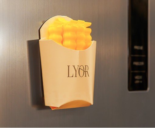 Jogo de Prendedores com Suporte French Fries Bege e Amarelo image number 5