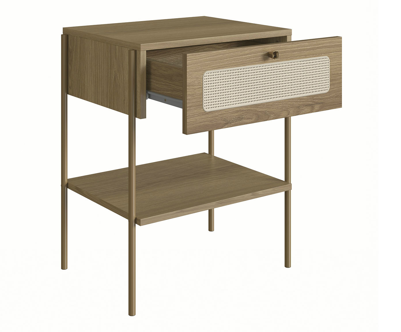 Mesa de Cabeceira Industrial Hanover e Dourado image number 1