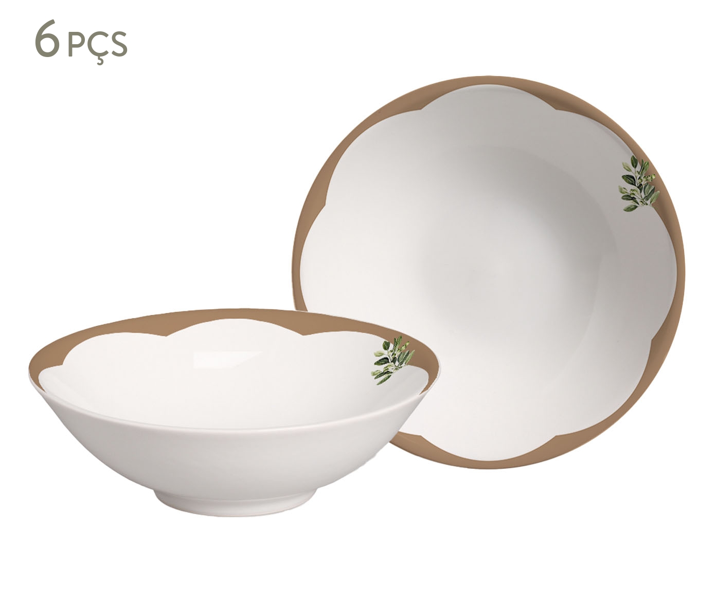 Jogo de Bowls Decorado em Cer&acirc;mica Oliveira - image 0