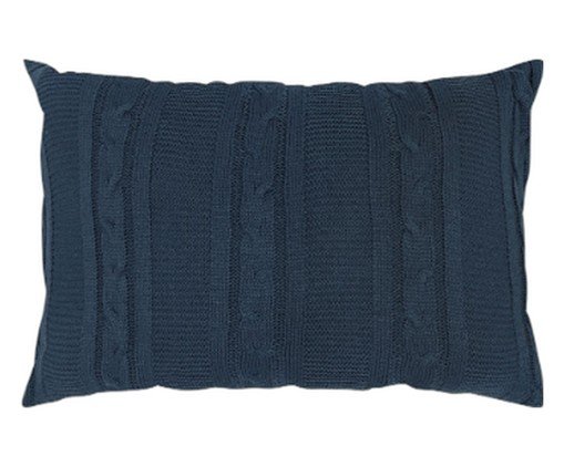 Capa para Almofada Tric&ocirc; Tresse Retangular Azul Profundo - image 0