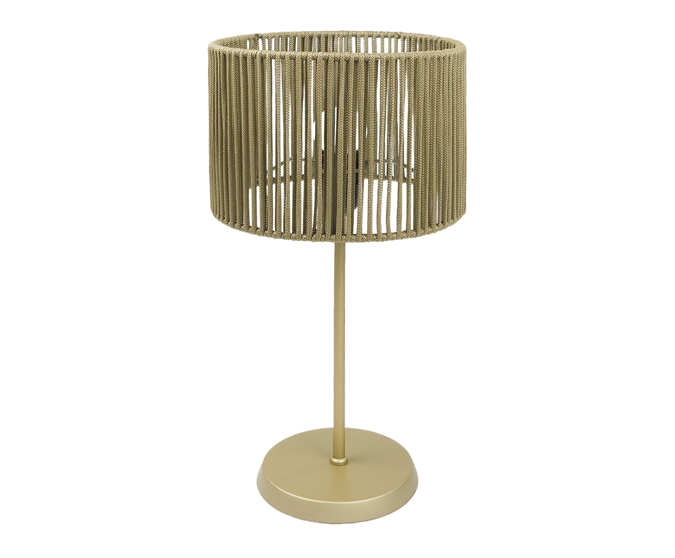 Abajur Dourado com C&uacute;pula Cil&iacute;ndrica Corda N&aacute;utica Rami Bivolt - image 0