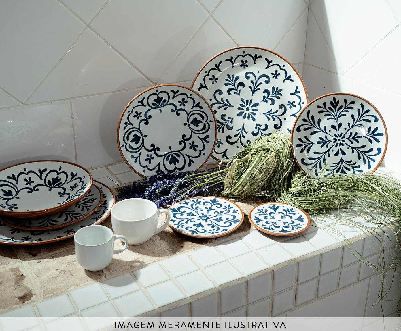 Jogo de X&iacute;caras para Ch&aacute; Coup Stoneware Coimbra Abstrato - image 1