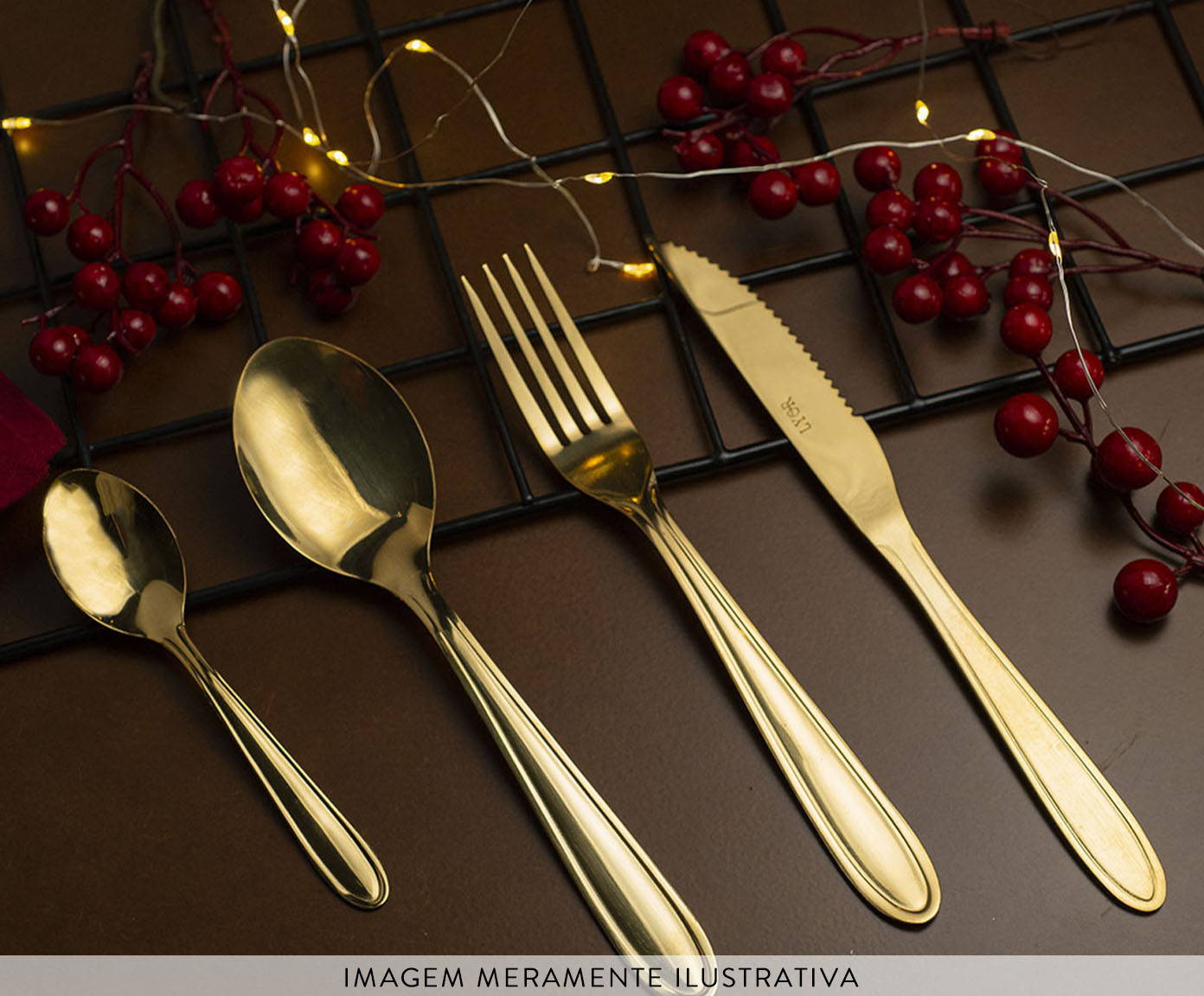 Jogo de Facas para Mesa Gastro Dourado image number 3