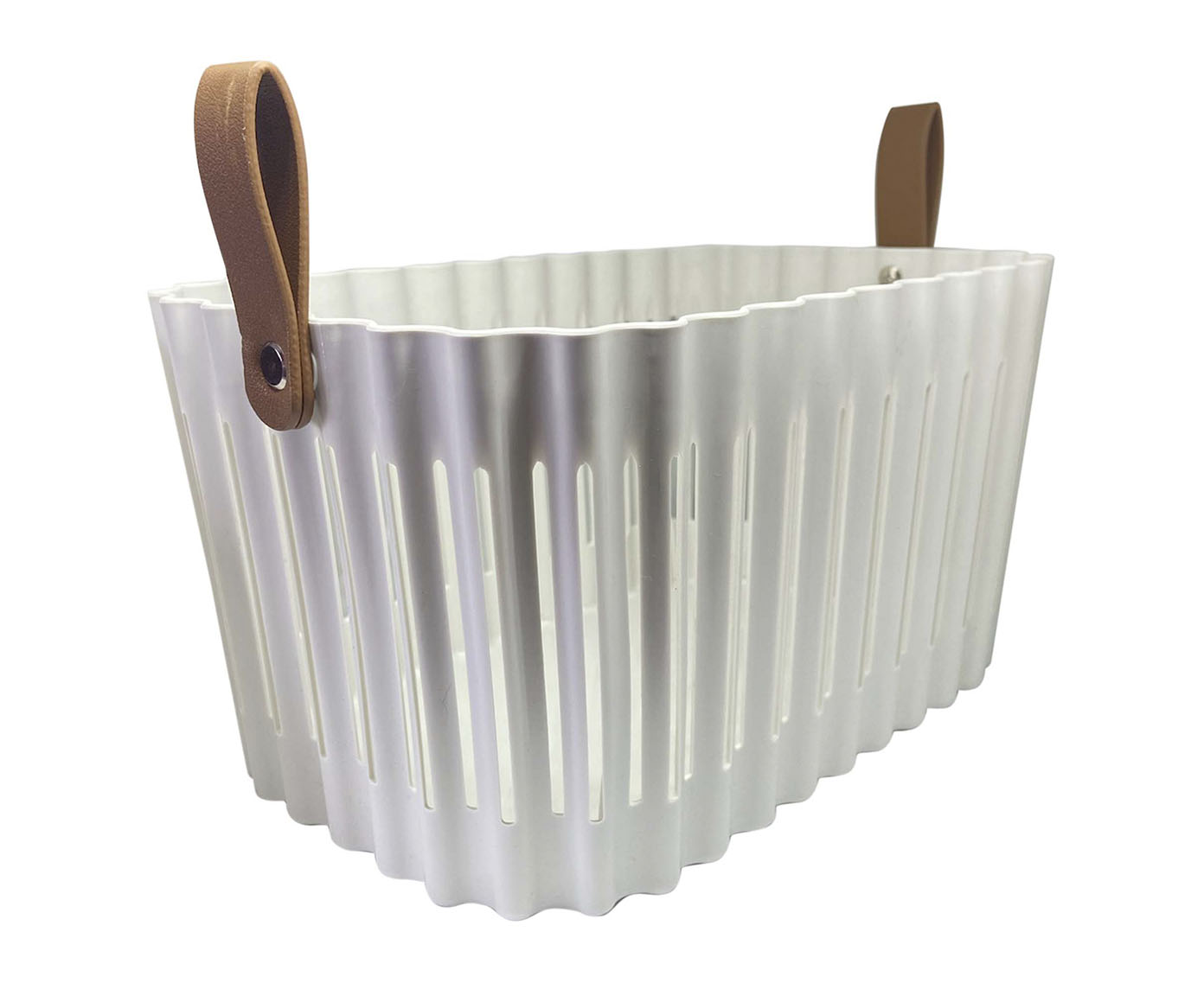 Cesta Leather Hagers Branca image number 0
