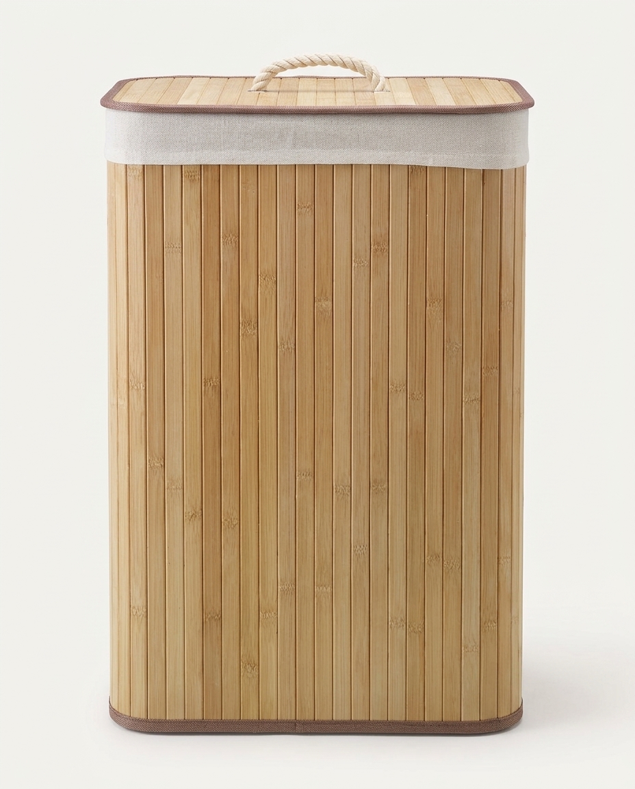 Cesto de Roupa Everest Bambu Bege image number 0