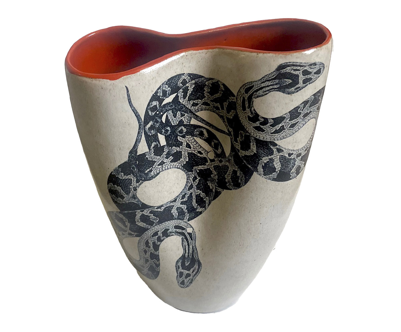 Vaso Infinito Snake Cer&acirc;mica Bege image number 0