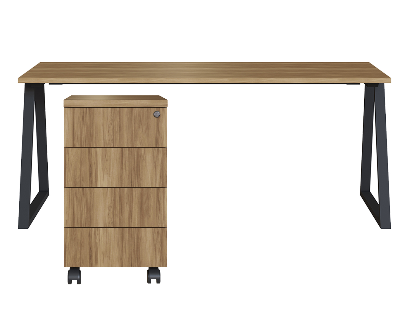 Mesa Escrivaninha Gaveteiro  Concept Home Office Nogal - Preto image number 0
