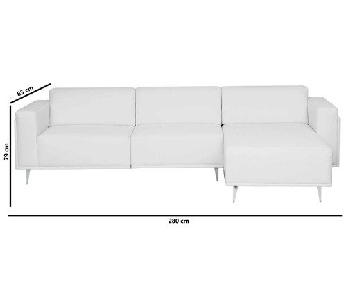 Sof&aacute; Modular com Chaise em Linh&atilde;o Ant&ocirc;nio Cotton Cru image number 3