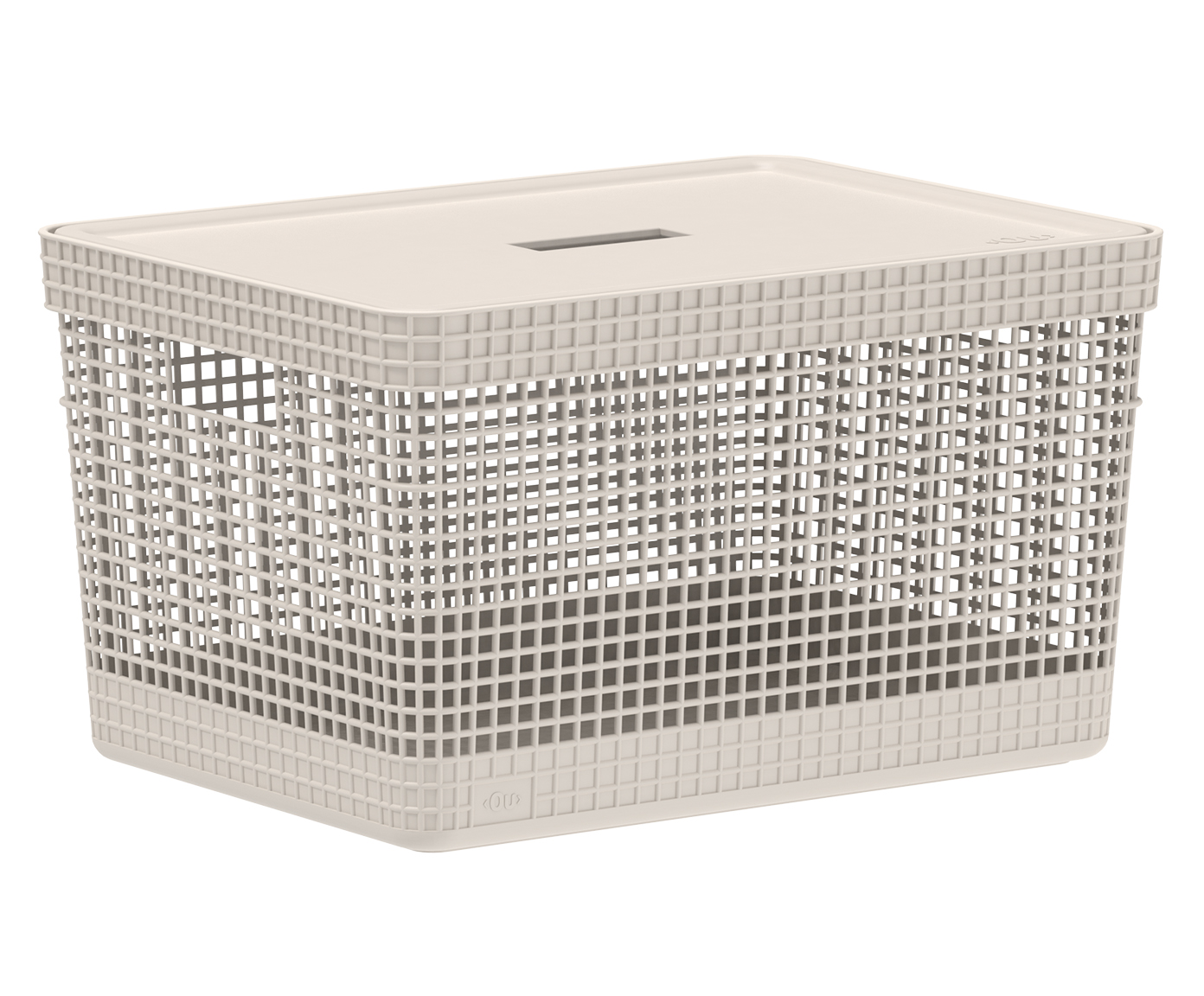 Cesto com Tampa Grid I Creme - image 1