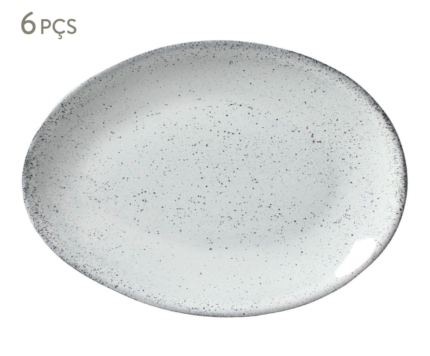 Jogo de Pratos para Sobremesa Oval Org&acirc;nico Echo Branco - image 0