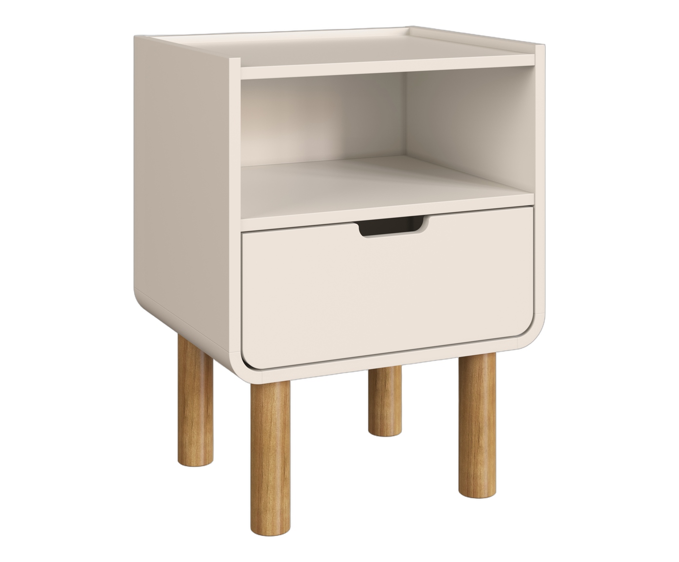 Mesa de Cabeceira Org&acirc;nica Madeira Aura Off White - image 1