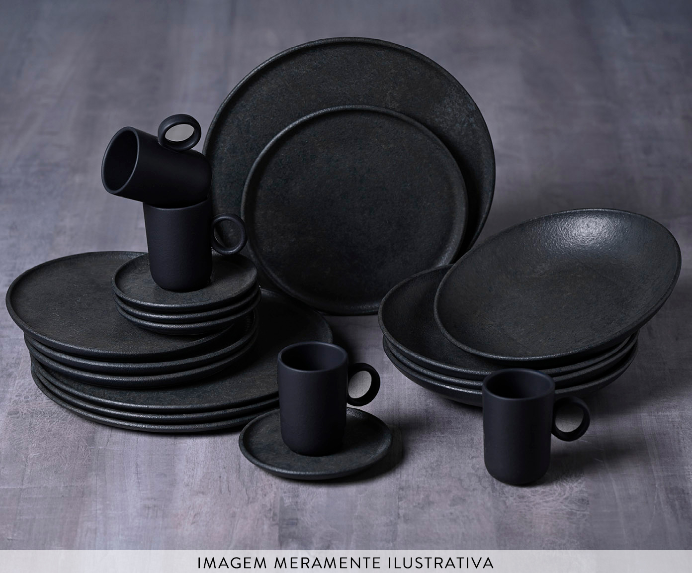 Aparelho de Jantar Basic Rust Preto Matte - image 1
