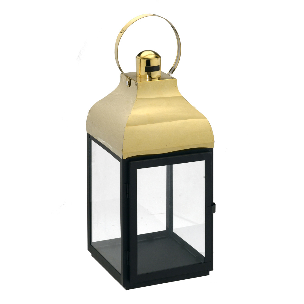 Lanterna Decorativo Preto e Dourado image number 0
