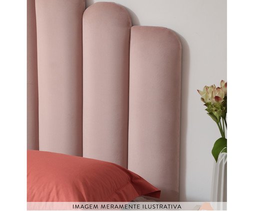 Cabeceira Painel em Veludo Royal Gomos - Rosa image number 5