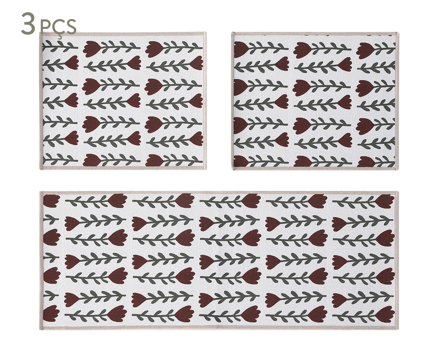 Jogo de Tapetes de Cozinha Campestre - 3 P&ccedil;s - image 0