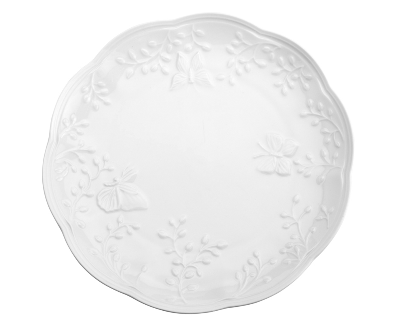 Prato Raso em Porcelana New Bone Butterfly Flower image number 0