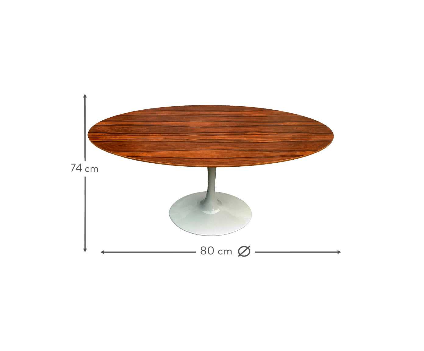 Mesa Saarinen Oval Pau Ferro Base Branca image number 3